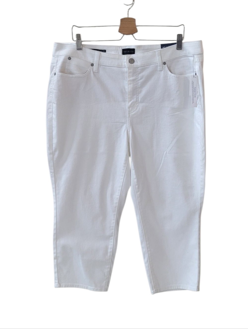 TALBOTS White Straight Leg Crop Jean Size 18W Petite